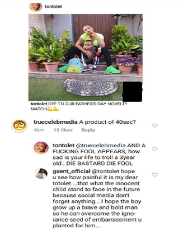 son a product of 40 shared a cute photo tonto dikeh son king andre son a product
