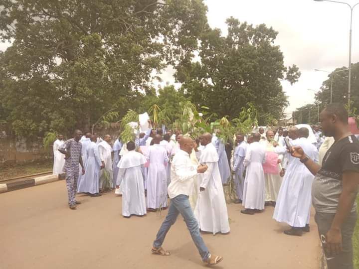 protest against the killing catholic priests enugu state killing catholic