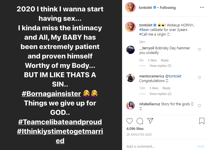 ‘I Have Been Celibate For Over 3 Years, Call Me A Virgin’ – Tonto Dikeh Brags