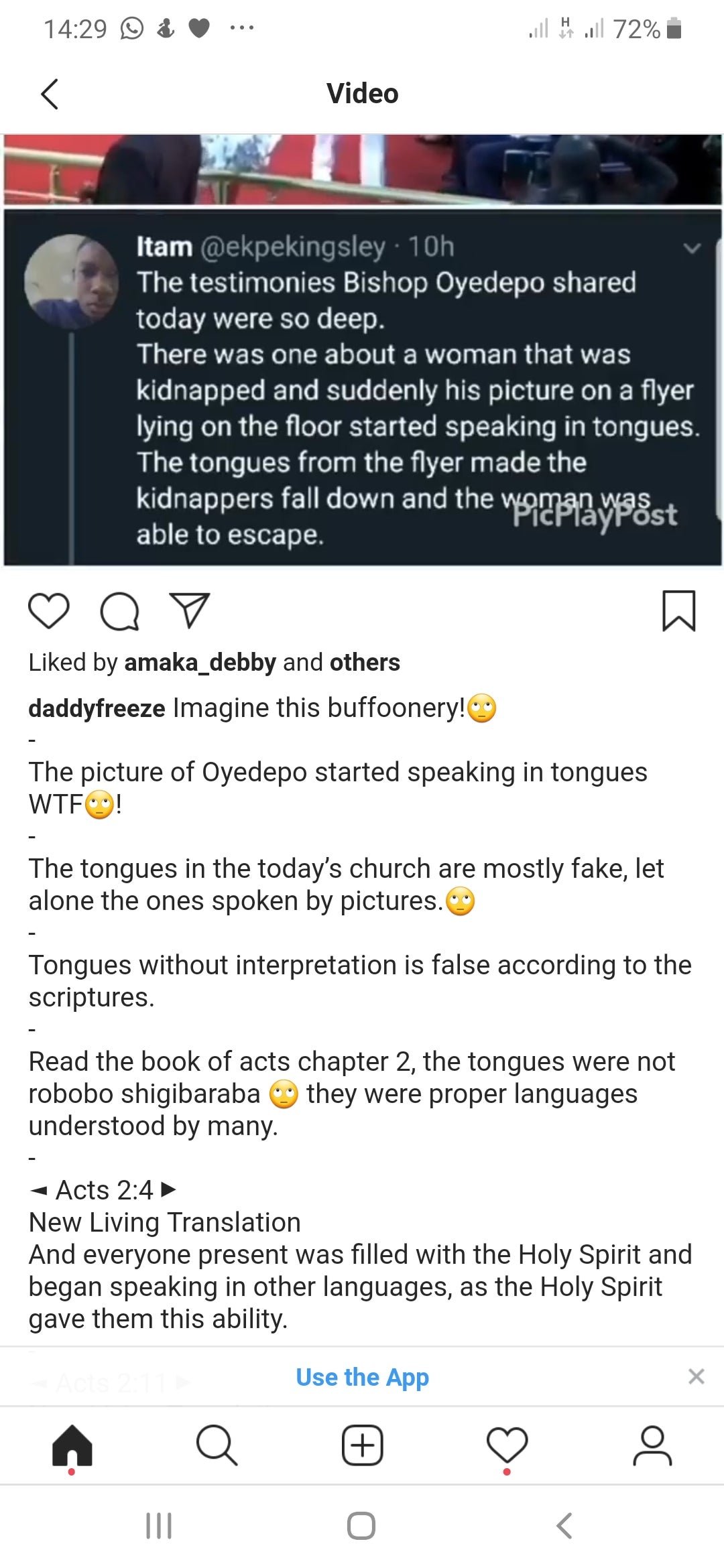 "Tongues In Most Churches Today Are Fake"- Daddy Freeze