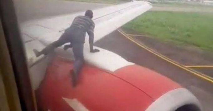 Man Hiding In Bush Attempts To Enter Moving Airpeace Aircraft (Photo)
