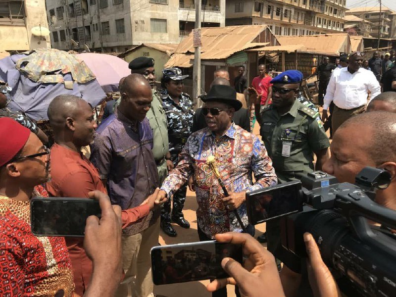 Gov. Obiano Inspects Work At 100Ft Road Erosion Site Nnewi