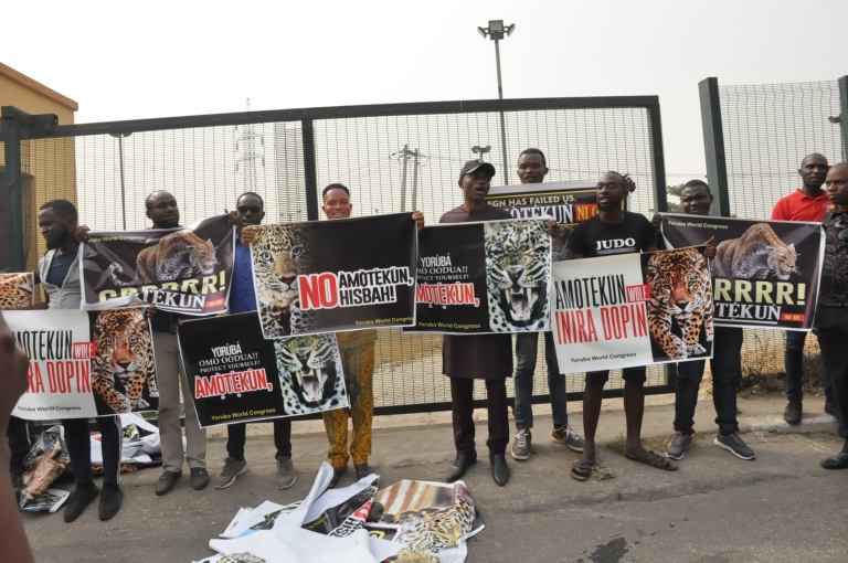 Lagos Amotekun Protest Venue Barricaded