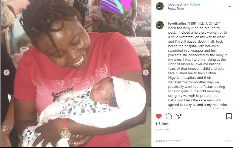 Lady Narrates How She Helped A Woman Deliver A Child On The Road (Photos)