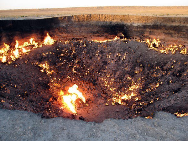 door to hell known as the door crater gas crater natural gas