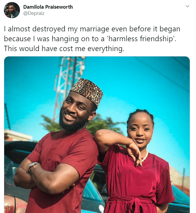 How I Almost Destroyed My Marriage With A ‘Harmless Friendship’ – Man Shares His Story