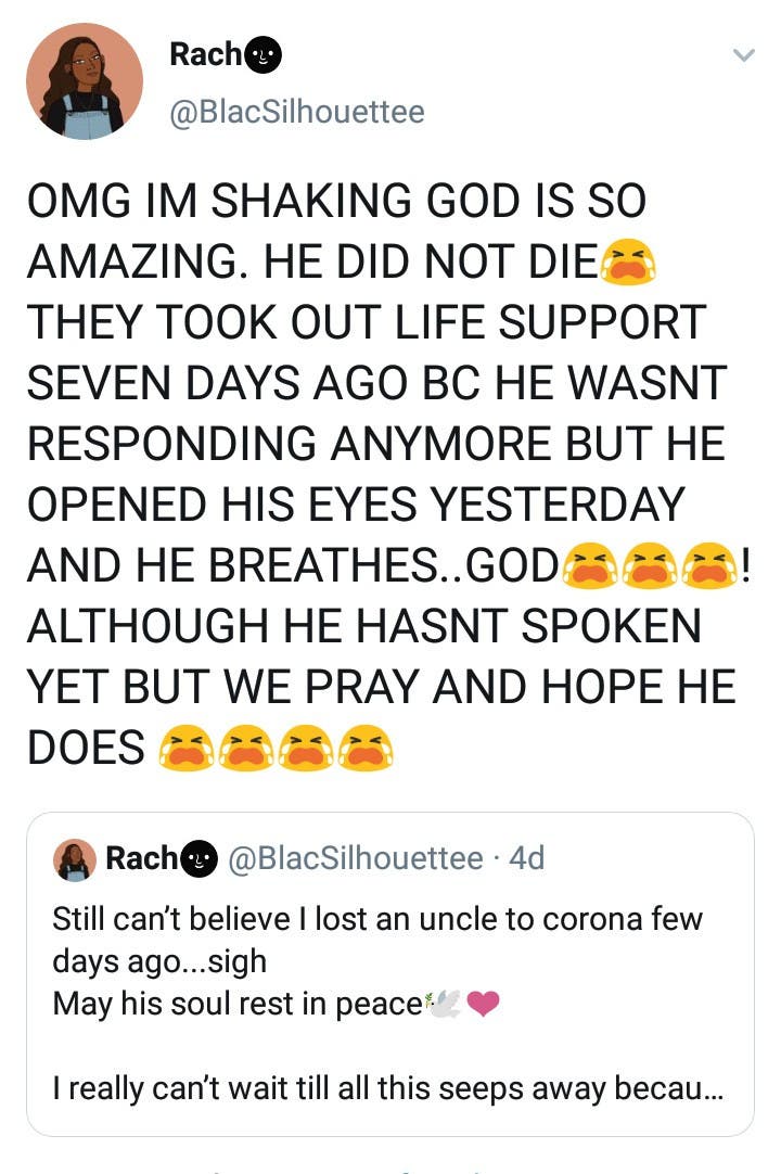 Lady Claims Her Uncle Who Died From Coronavirus Woke Up After 7 Days