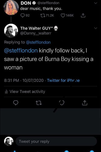 Stefflon Reacts After A Fan Claims He Has A Picture Of Burna Boy Kissing Another Woman