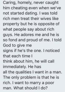 Lady Rejects Rich Men’s Proposals Because She Wants To Marry A Poor Man