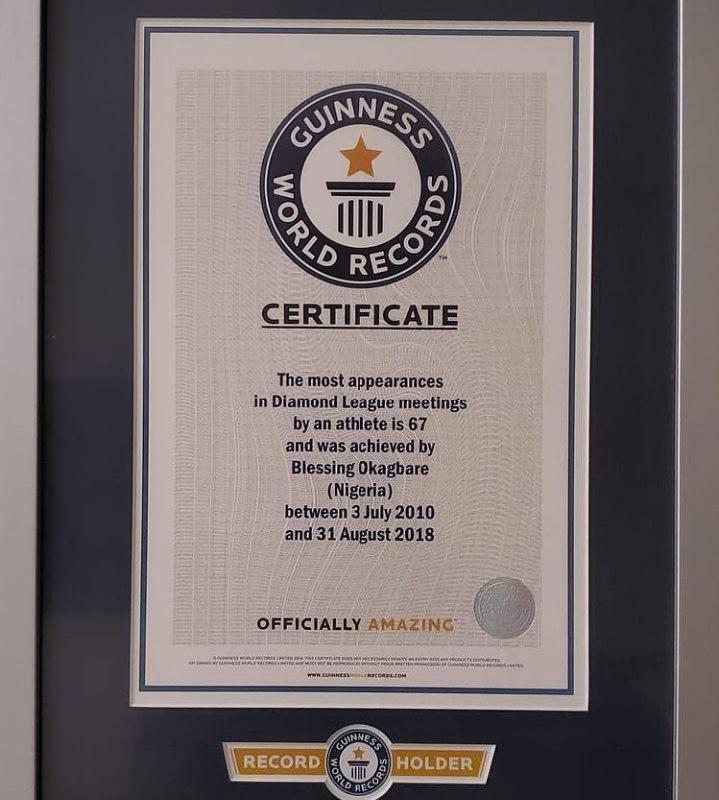 Blessing Okagbare Recognised In Guinness World Records