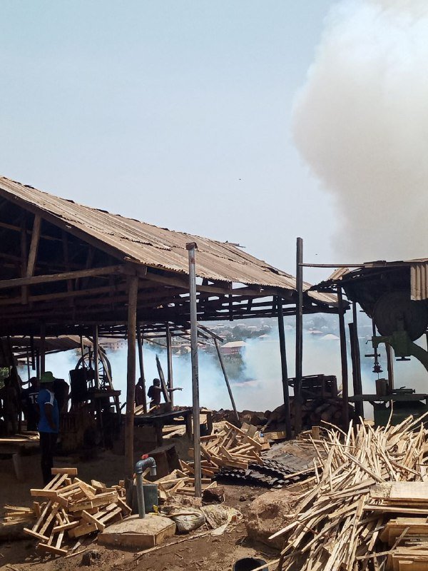 Timber Shops burnt 