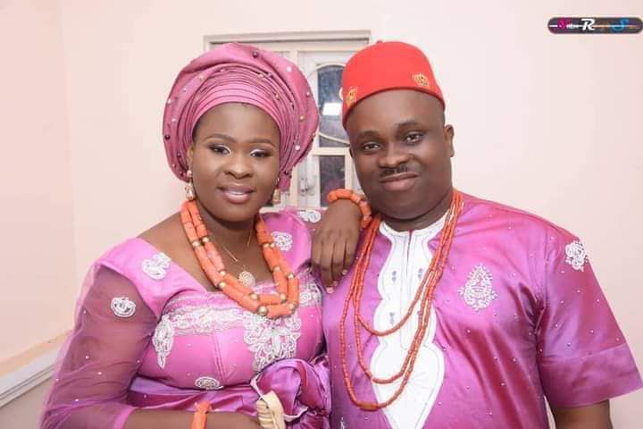 Traditional Ruler in Nnewi, His Highness, Obi Charles Afamefuna Obi (Ogidi IV) with wife