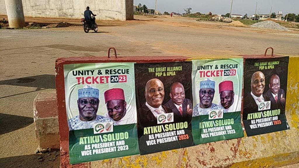 2023 Presidency: Atiku, Soludo Campaign Posters Flood Abuja (Photo)