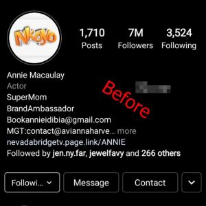 Annie Idibia Briefly Yanks Off Her Husband’s Surname ‘Idibia’ From Her Instagram Bio