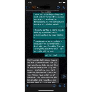 UPDATE: Chats Screenshots Show Kelvin Lied To Maria