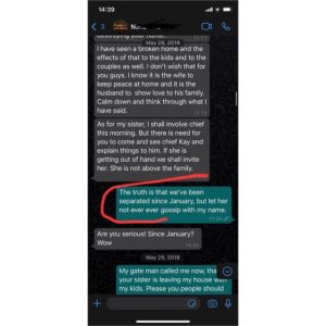 UPDATE: Chats Screenshots Show Kelvin Lied To Maria