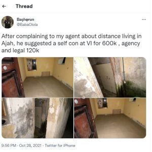 Man Laments Over The Dilapidated State of An Apartment In Victoria Island, Lagos