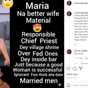 Actor Uche Maduagwu Defends BBN Maria With Facts