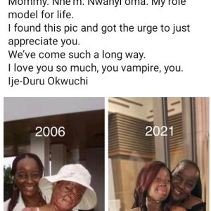 To Celebrate Her Mother, Kechi Shares Photo Taken One Year After Surviving Plane Crash