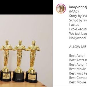 Actress Yvonne Jegede Flaunts Multiple Awards Won At Once (Photos)