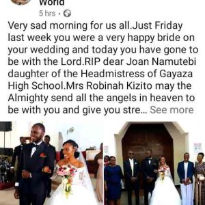 SAD: Bride Who Went Into Coma A Day After Her Wedding Dies