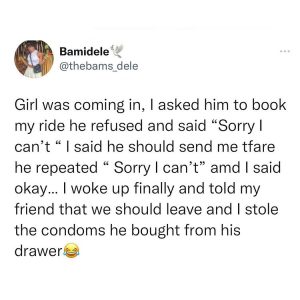 I Stole His Condoms As Payback For Not Paying My Transport Fare - Lady Narrates 
