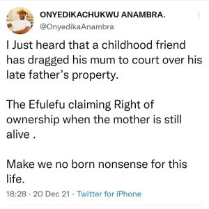 Man Files A Lawsuit Against His Mum Over His Late Father’s Property