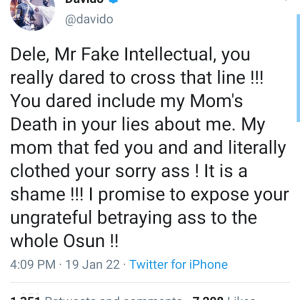 Mr. Dele Replies Cousin, Davido, Amid Their Squabble Over His Governorship Ambition