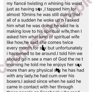 My Boyfriend Makes Love To Spiritual Wife In His Dream - Lady Cries Out