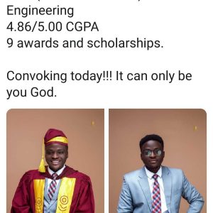 Student Who Made 9 As In WAEC Graduates With 1at Class, Bags Multiple Awards Scholarships