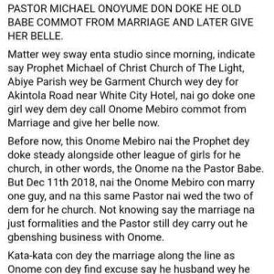 Nigerian Pastor Impregnates Member’s Wife Months After Officiating Their Wedding