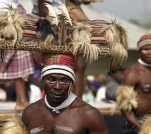 Abiriba Warrior Dancer With the Akwaete Headgear