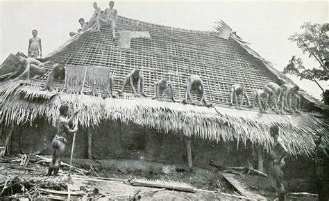 igbo people building a house together showing resilience and togetherness