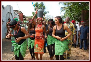 Igbo Mother dancing with friends